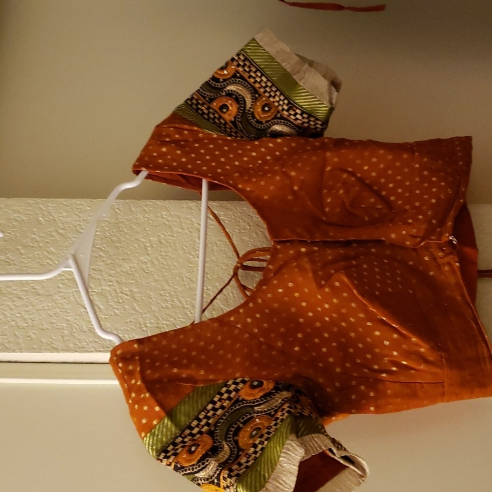 Orange Patterned Made In India Dress - Picture 4 of 5